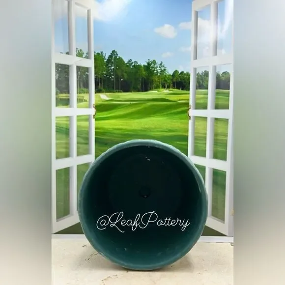 Martha Green Clay Planter Pot with Saucer Attached - Picture 7 of 9